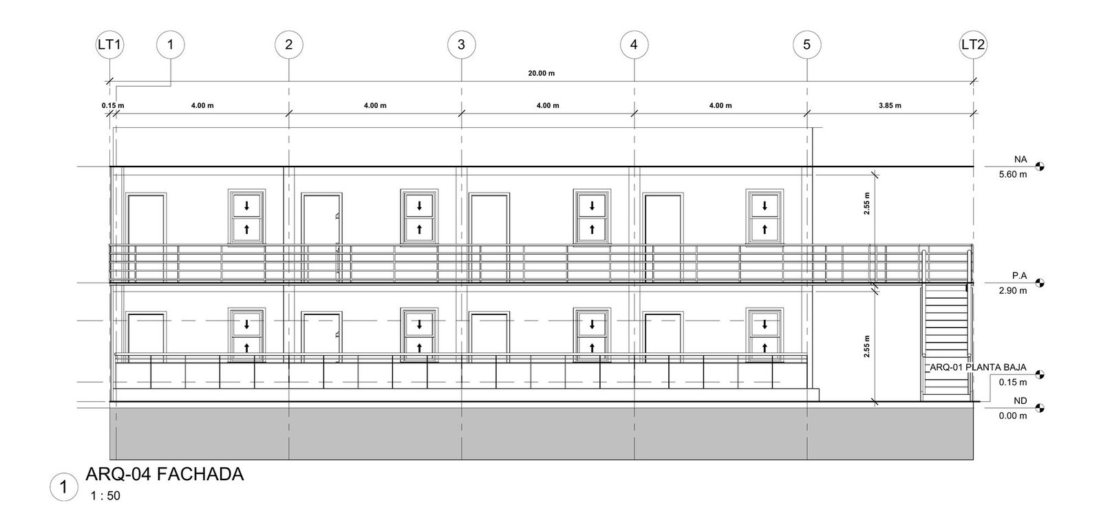 Fachada arquitectónica de Departamentos Saturnino
