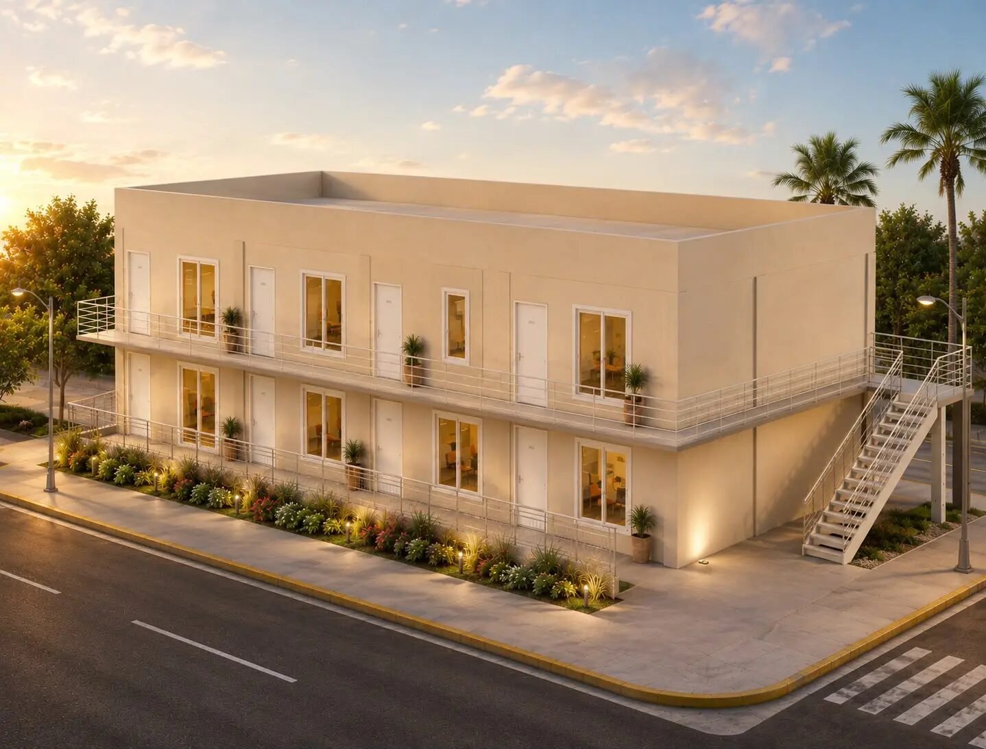 Render exterior resultante de Departamentos Saturnino